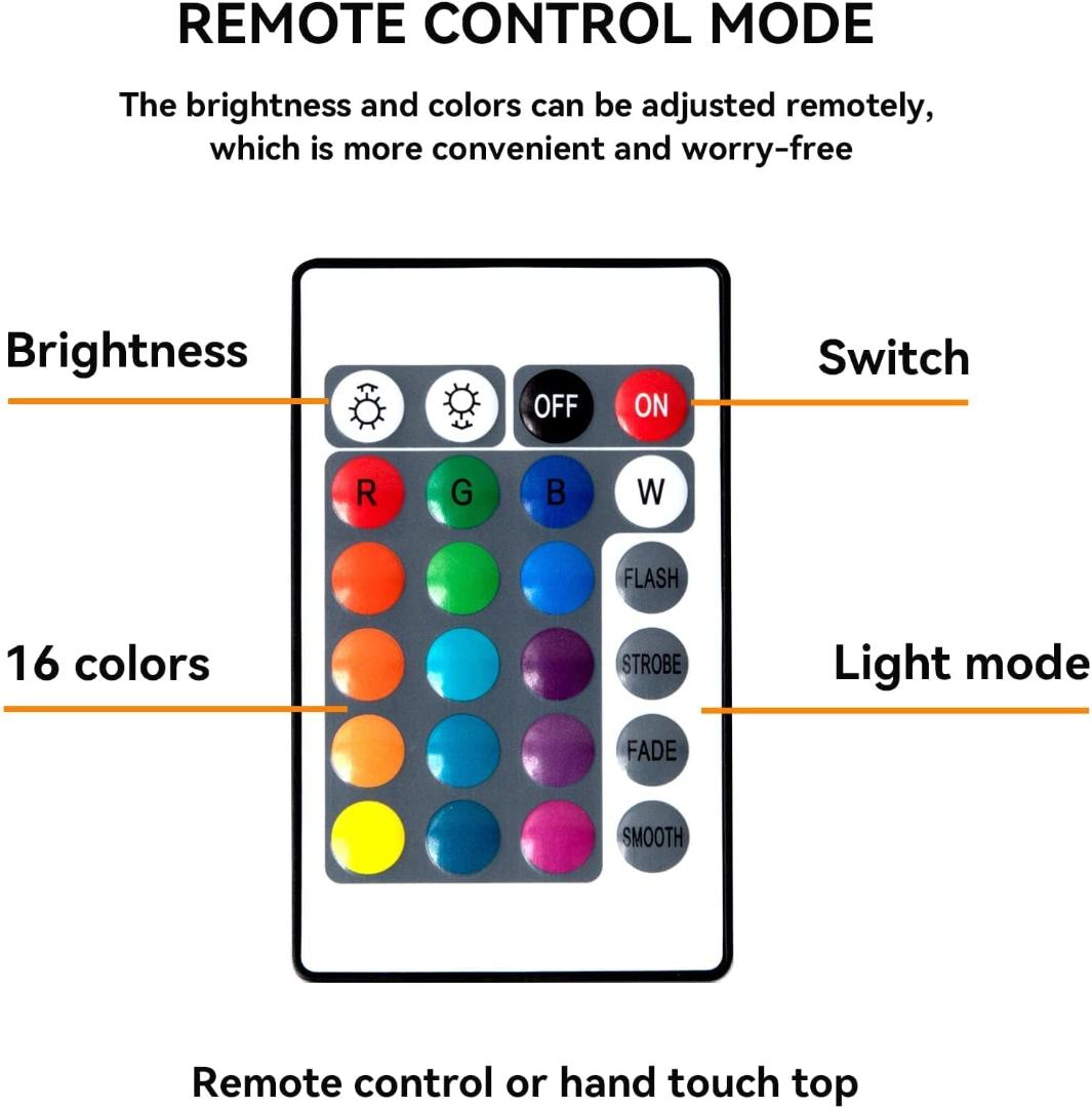 16-Color Crystal Rose Shadow LED Table Lamp with Remote Control