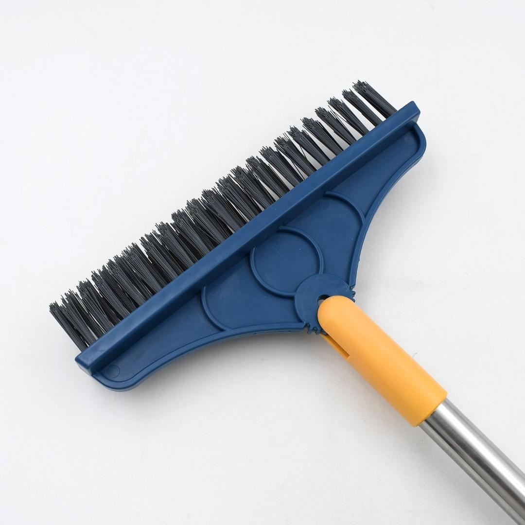 2-in-1 Long Handle Cleaning Brush & Wiper with Rotatable Head