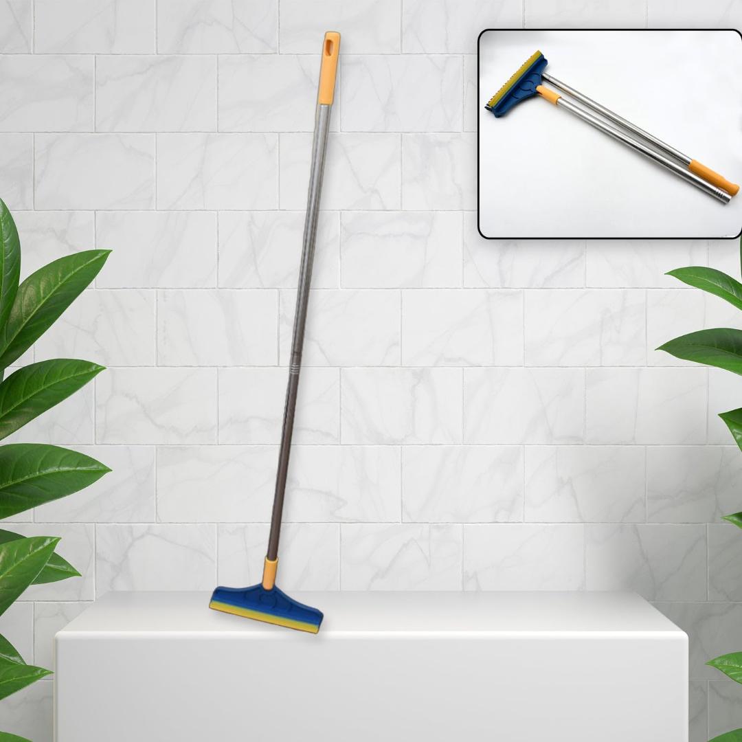 2-in-1 Long Handle Cleaning Brush & Wiper with Rotatable Head