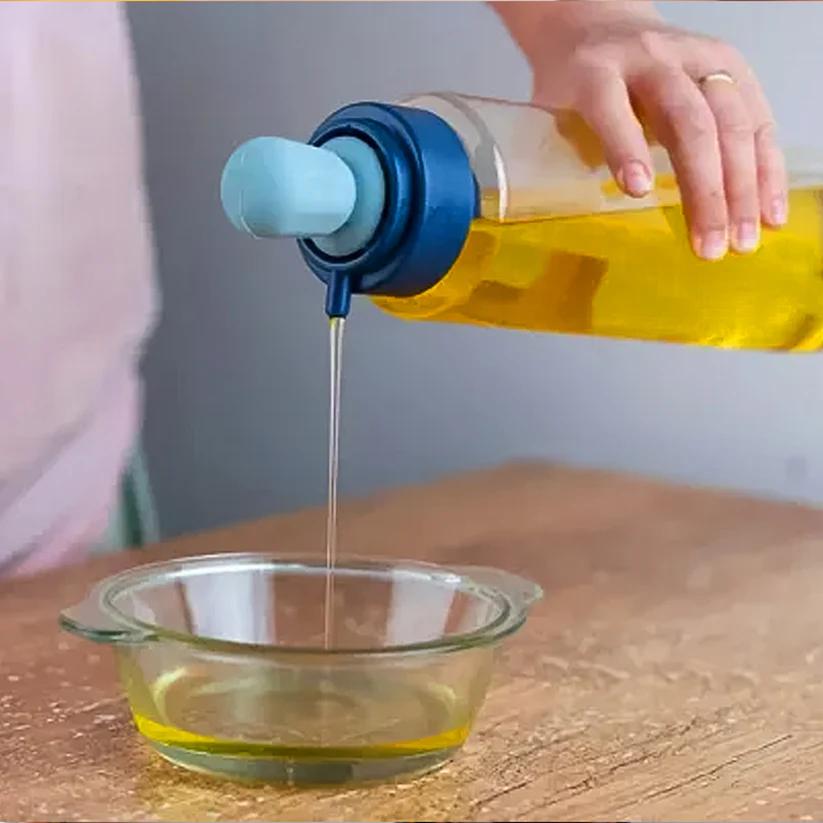 2-in-1 Transparent Oil Dispenser with Silicone Dropper & Brush - 1L