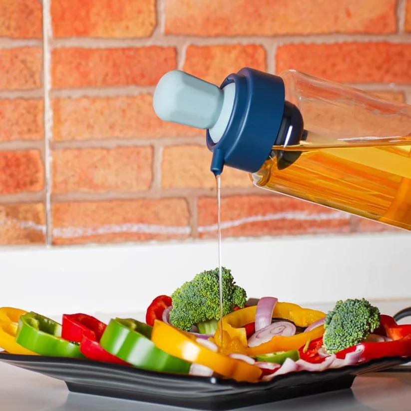 2-in-1 Transparent Oil Dispenser with Silicone Dropper & Brush - 1L