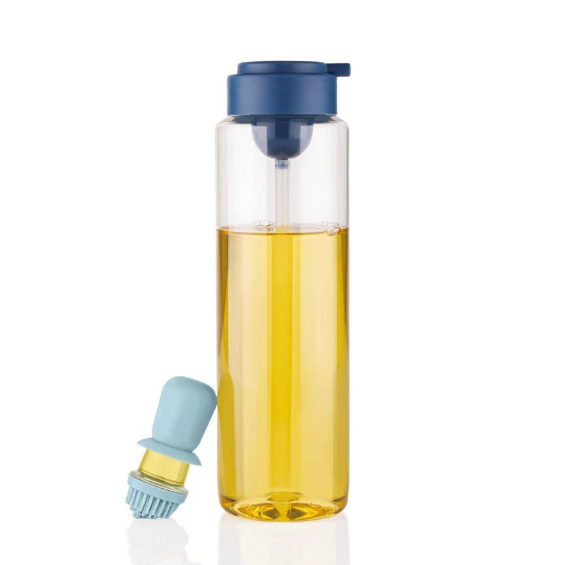 2-in-1 Transparent Oil Dispenser with Silicone Dropper & Brush - 1L