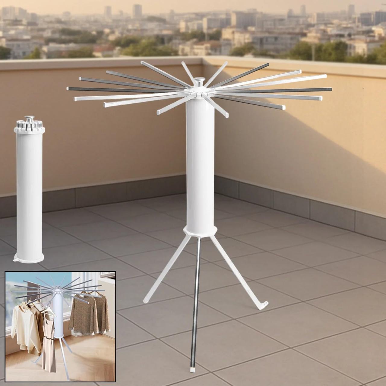 Octopus Rotating Clothes Drying Rack Stand - Foldable & Space Saving