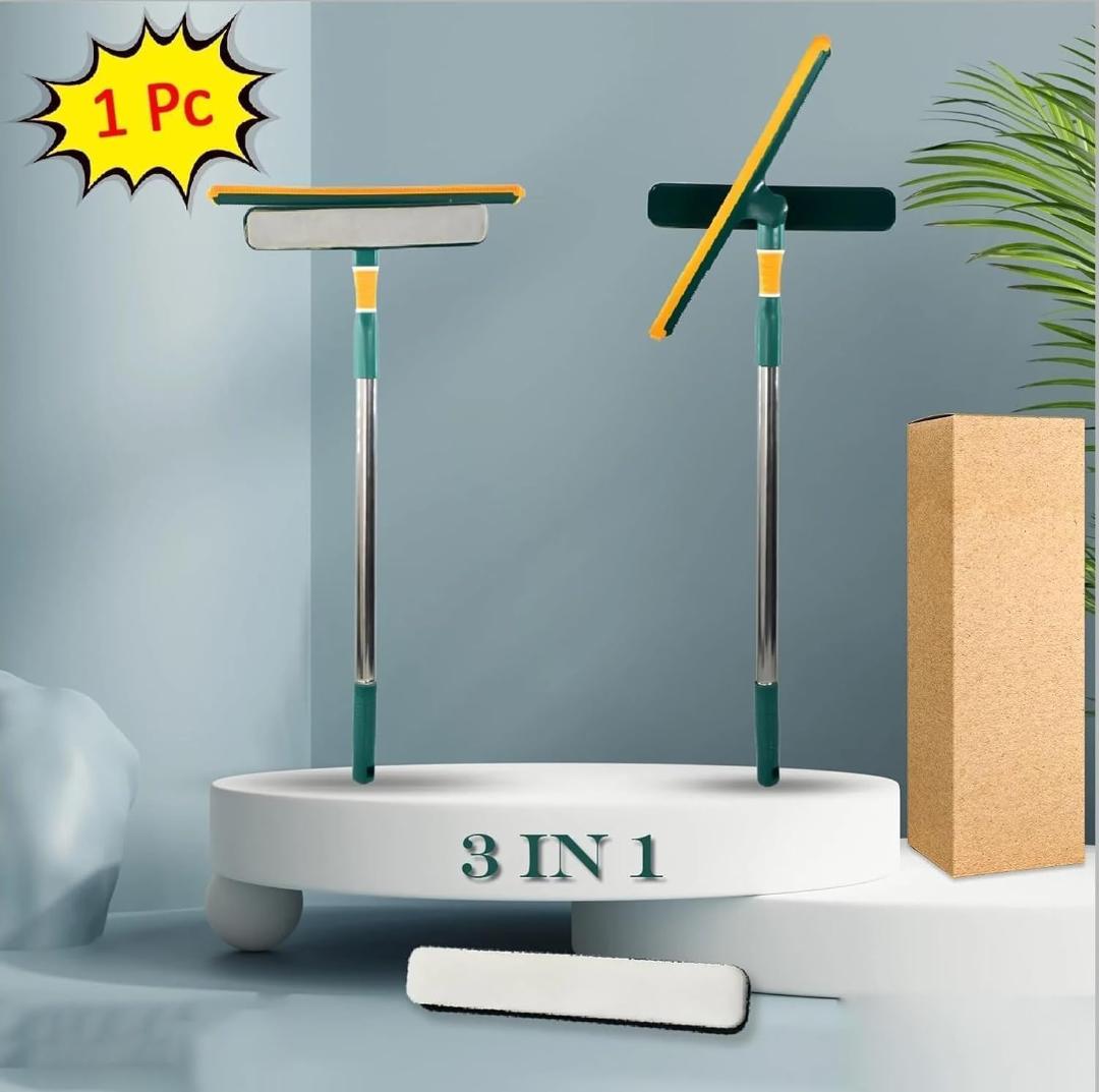 3-in-1 Glass Wiper – Multi-Surface Cleaner with Bendable Head