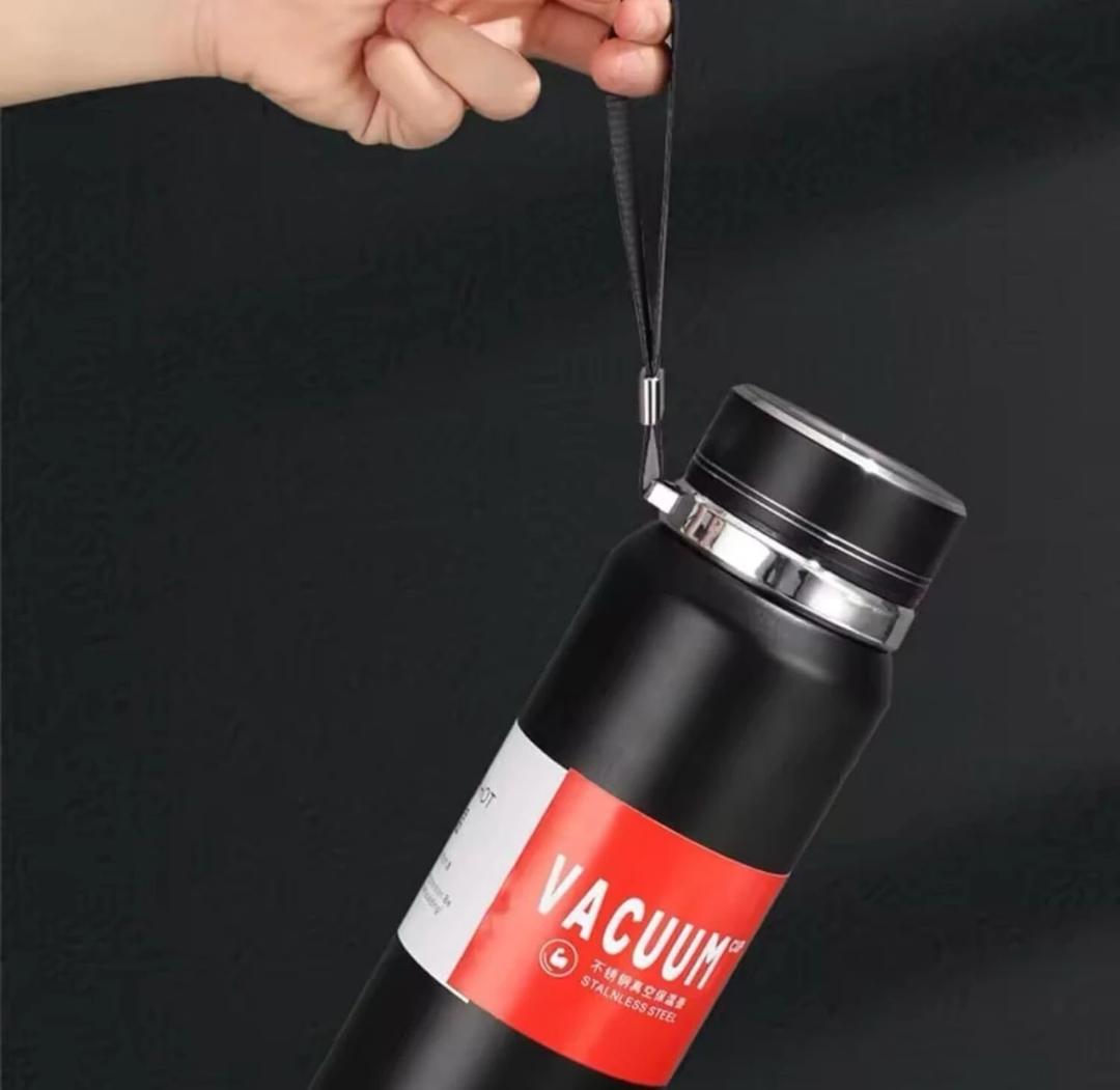 316 Stainless Steel Vacuum Flask Water Bottle with Handle Strap - 800ml (Blue)