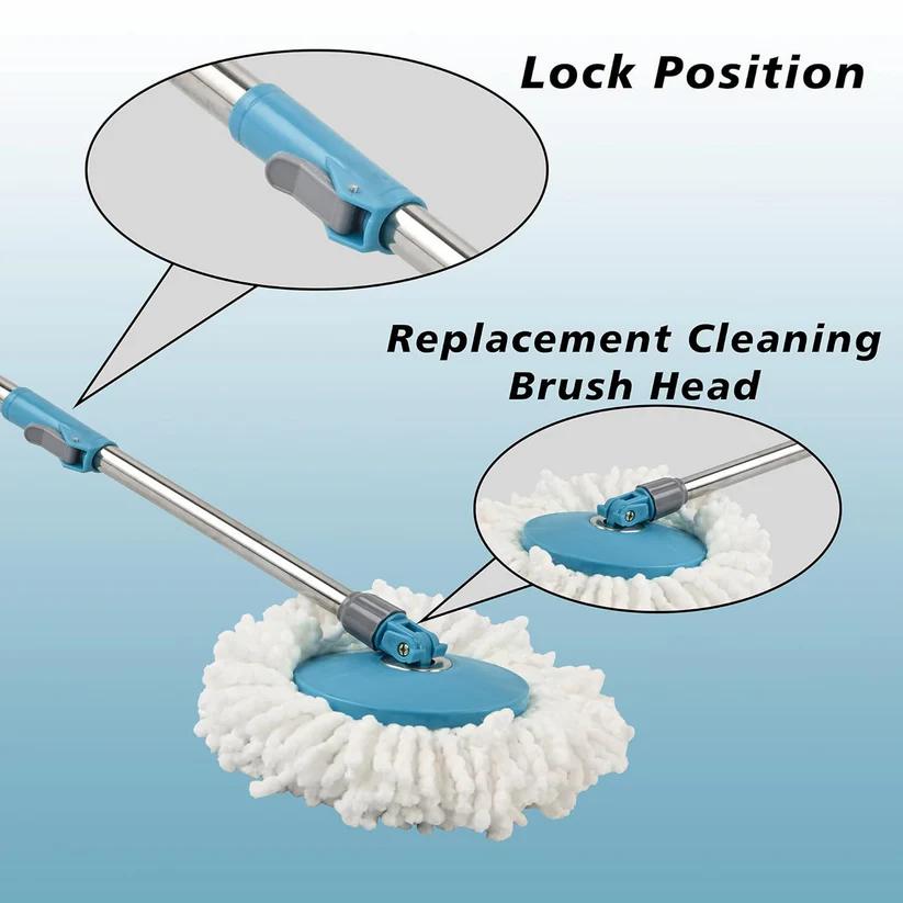360 Degree Spin Mop Bucket Set with Adjustable Stainless Steel Handle
