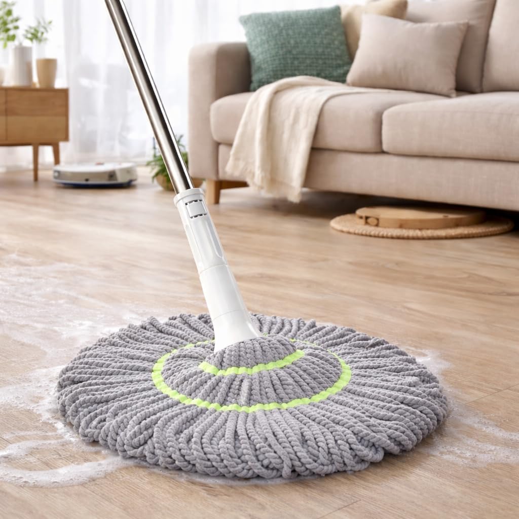 360° Spin Mop with Adjustable Handle & Microfiber Head