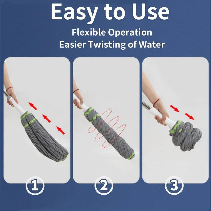 360° Spin Mop with Adjustable Handle & Microfiber Head