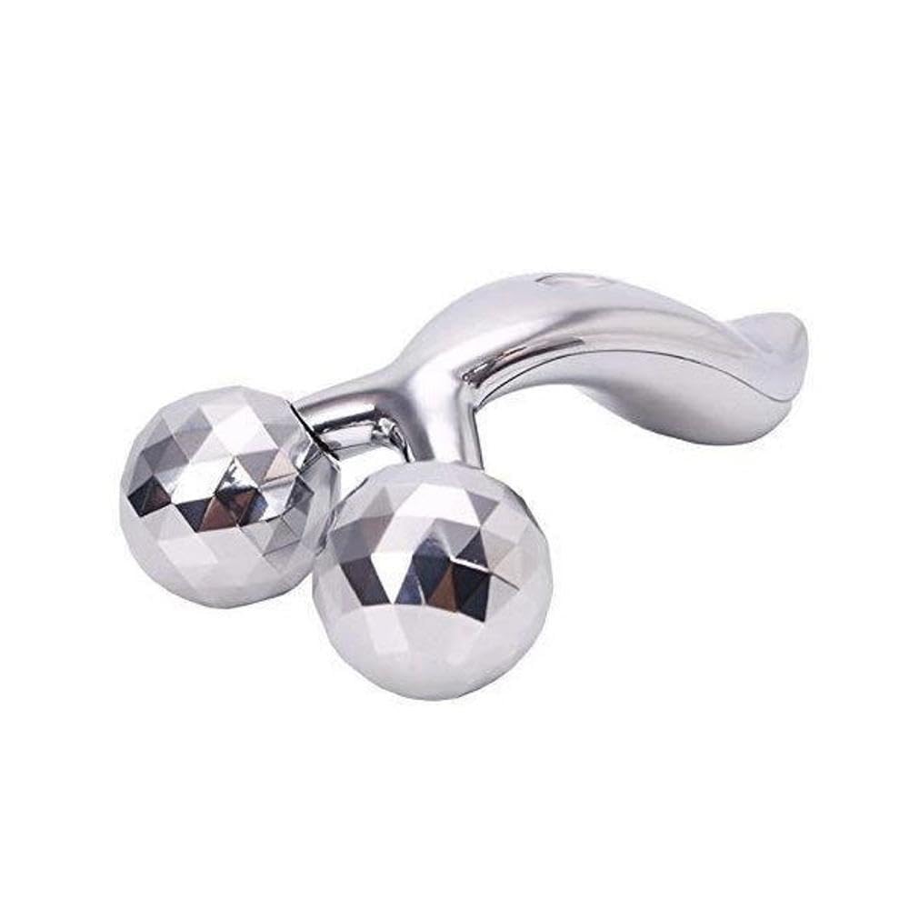 3D Diamond Face & Body Roller Massager - Chrome Finish