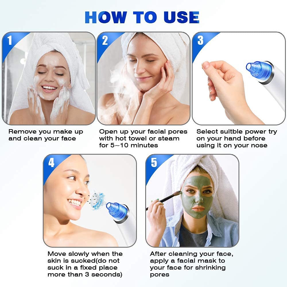4-in-1 Blackhead Extractor – Vacuum Suction Acne Remover & Pore Cleaner