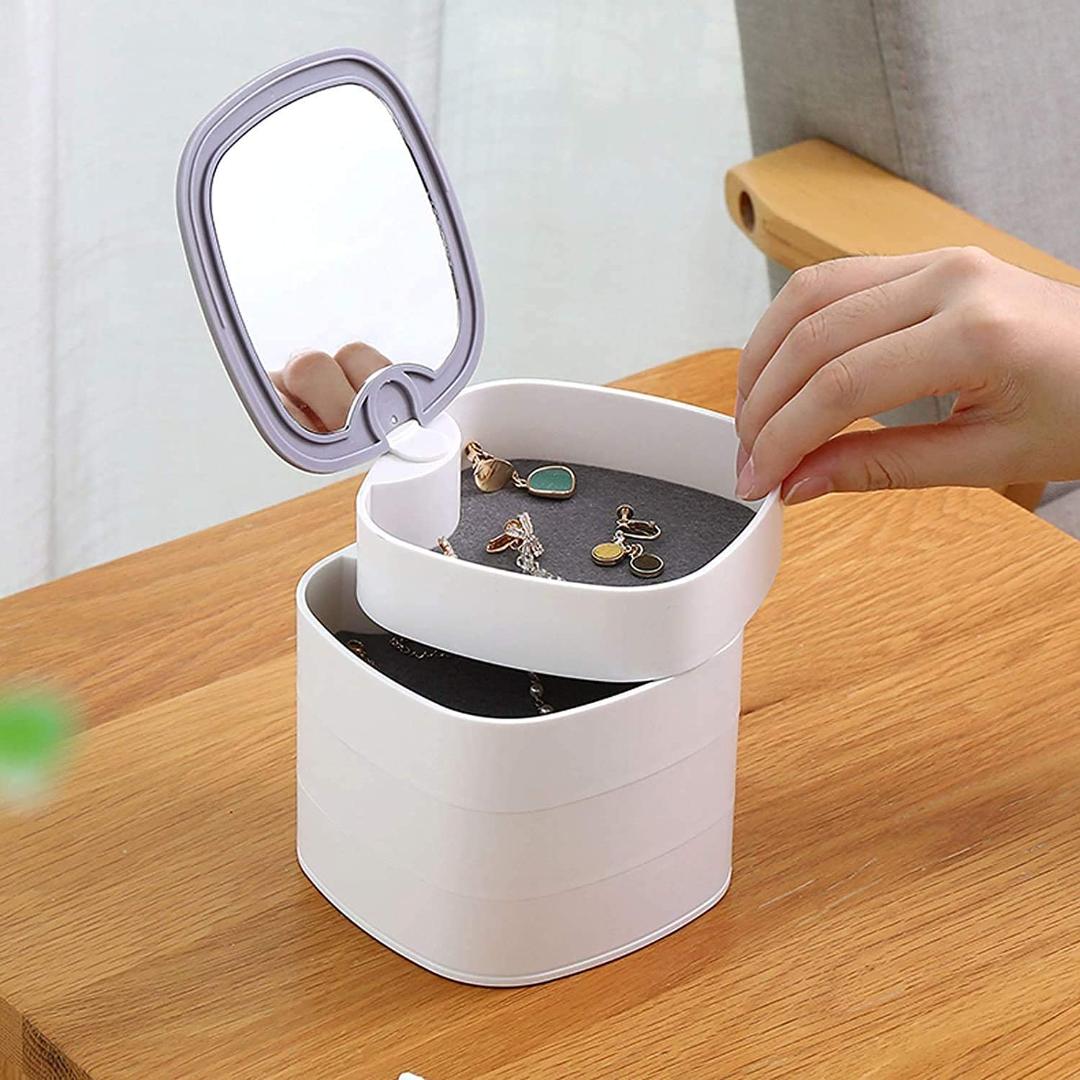 4 Layers Jewellery Box, 360 Degree Rotating Jewelry Box,