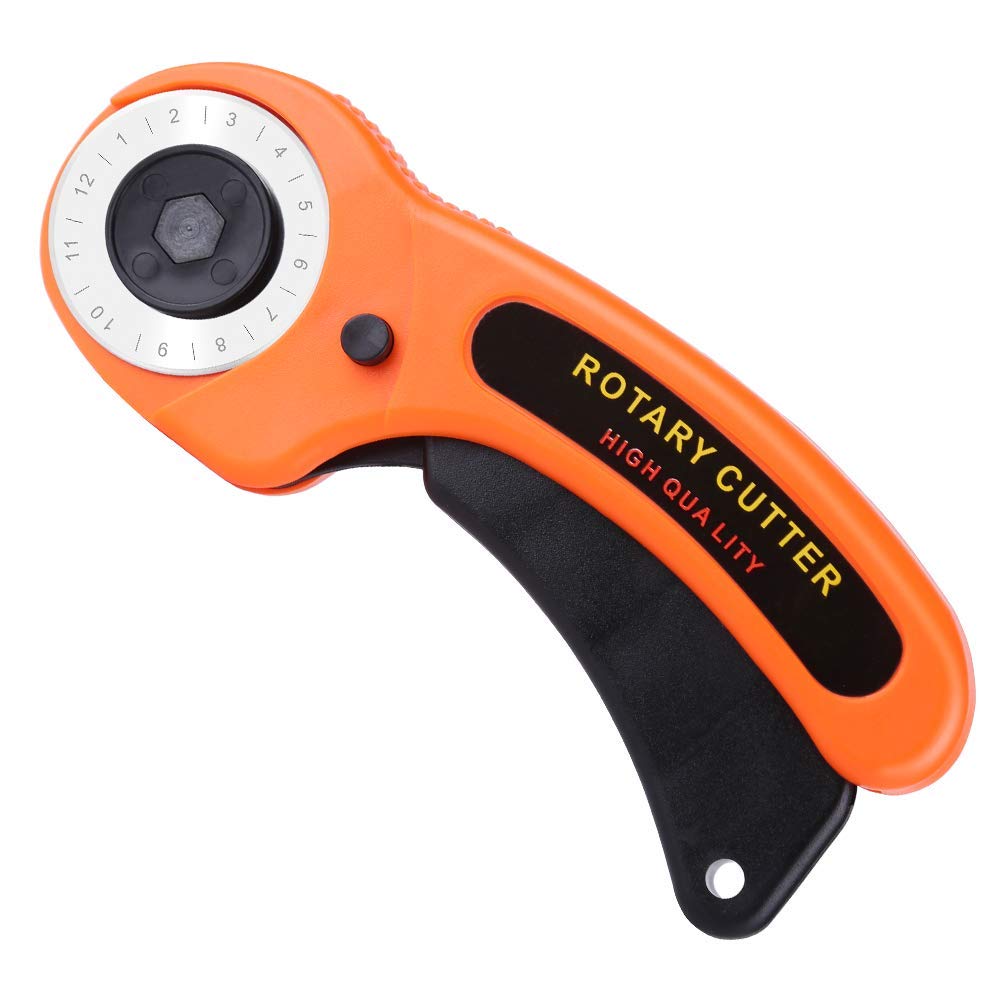 45mm Rotary Cutter with Ergonomic Handle for Fabric, Leather, and Craft Cutting