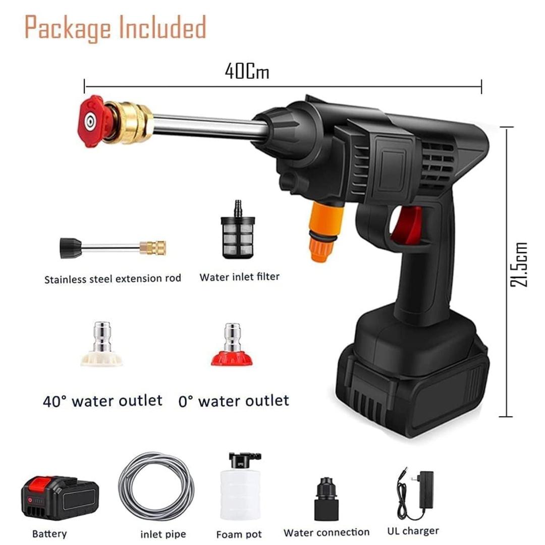 48V Portable Cordless Car Pressure Washer Kit with Rechargeable Battery
