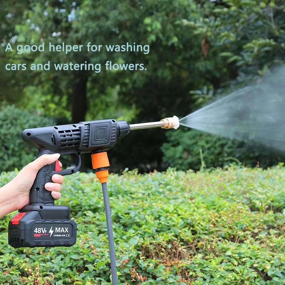 48V Portable Cordless Car Pressure Washer Kit with Rechargeable Battery
