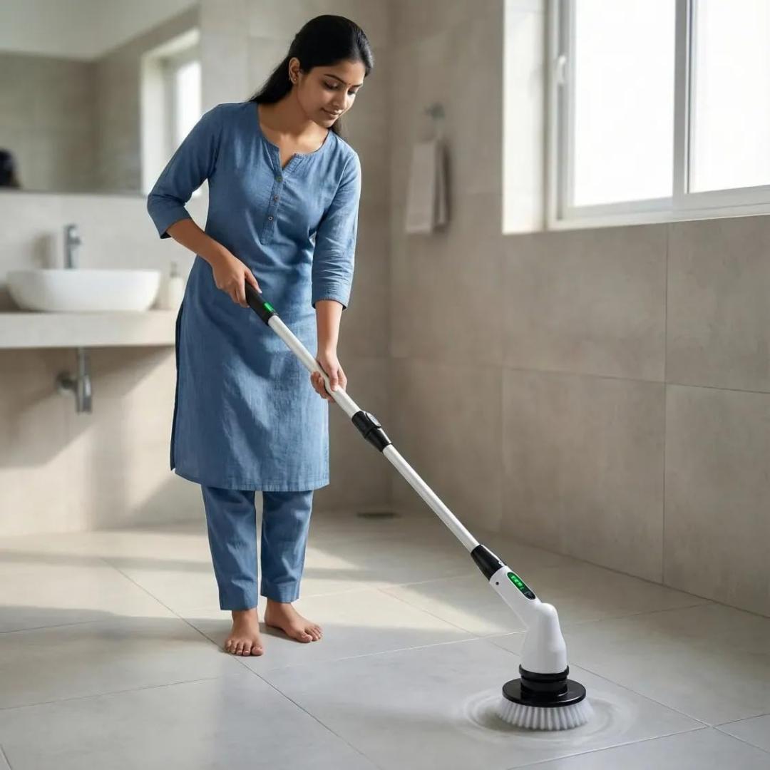 7-in-1 Cordless Electric Spin Scrubber Brush with Extension Handle