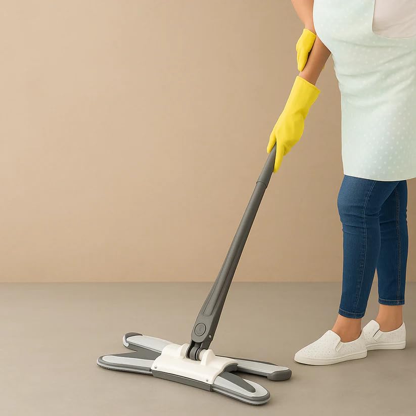 Adjustable 360° Flat Hand Mop for Floors, Walls & Ceilings