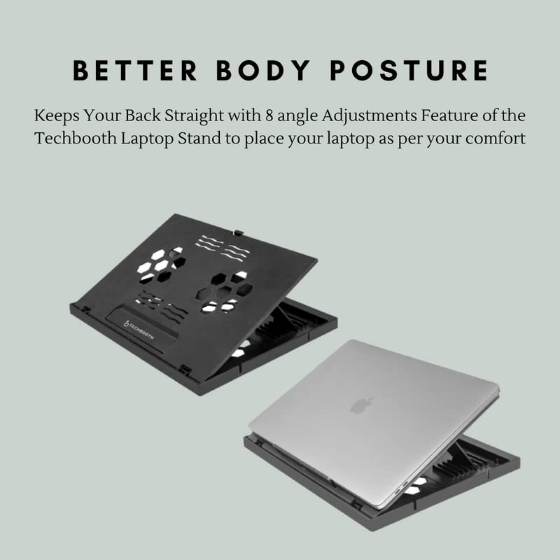 Adjustable Laptop Stand with Mouse Pad and Mobile Holder - 8 Angle Ergonomic Desk Organizer