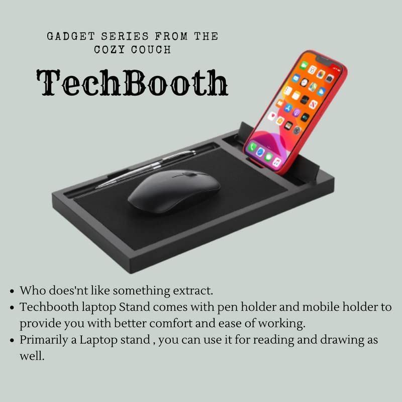 Adjustable Laptop Stand with Mouse Pad and Mobile Holder - 8 Angle Ergonomic Desk Organizer