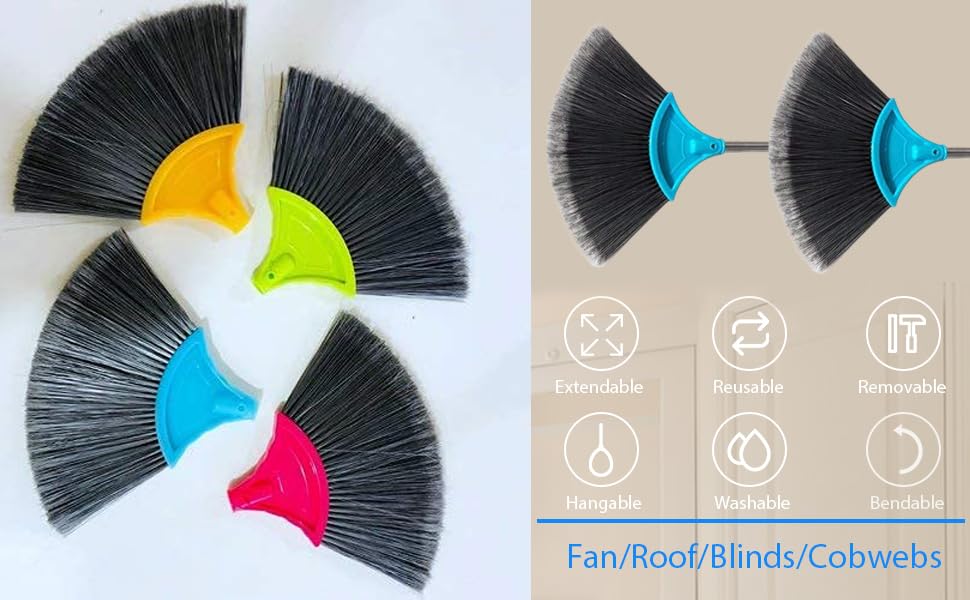 Adjustable Stainless Steel Broom with Soft Bristles - Multi-Color Available