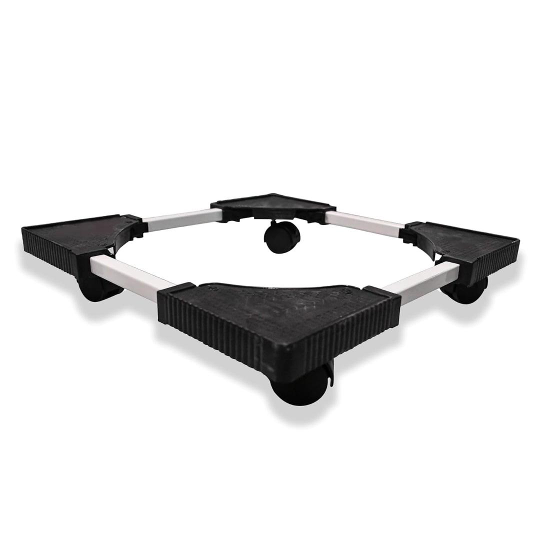 Adjustable Washing Machine Stand with Wheels - Heavy Duty Anti-Rust Metal Base