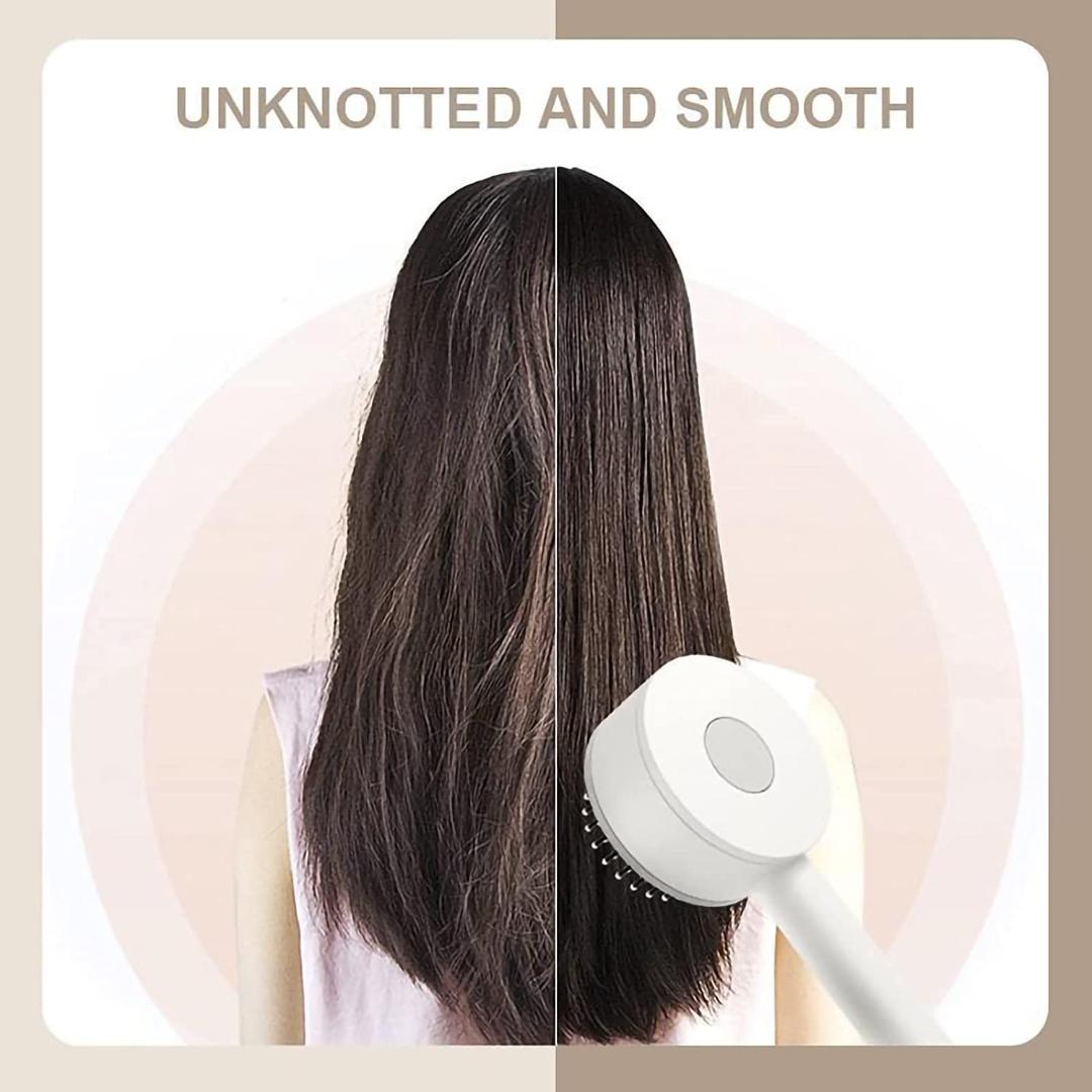 Air Cushion Massage Brush with Long Handle & Self-Cleaning Detangling Comb