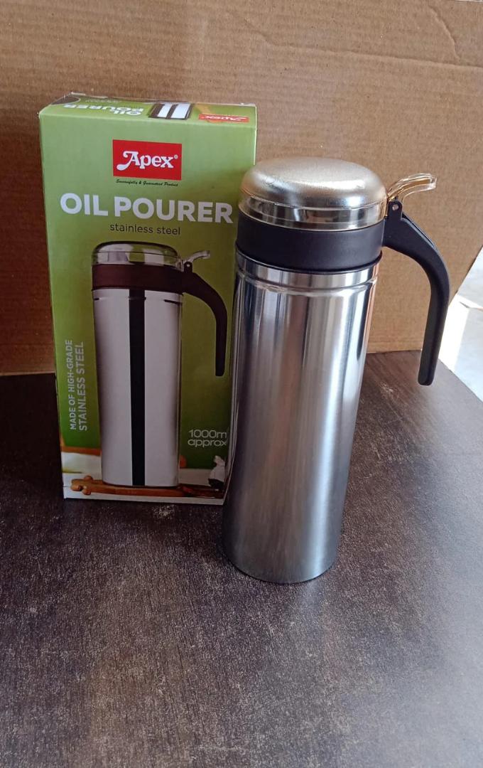Apex 1000ml Stainless Steel Oil Pourer with Anti-Drip Spout