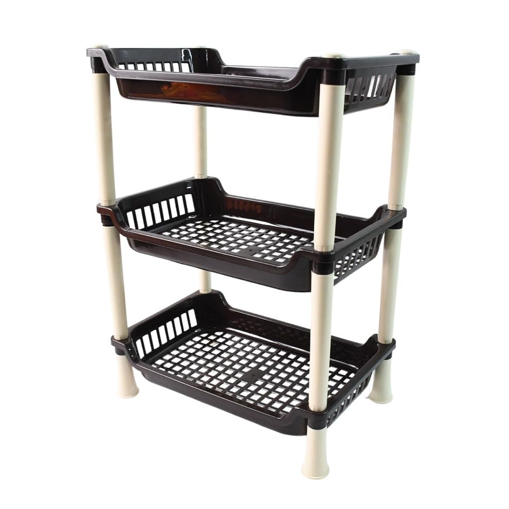 Apex 3-Tier Multiuse Plastic Storage Rack Organizer
