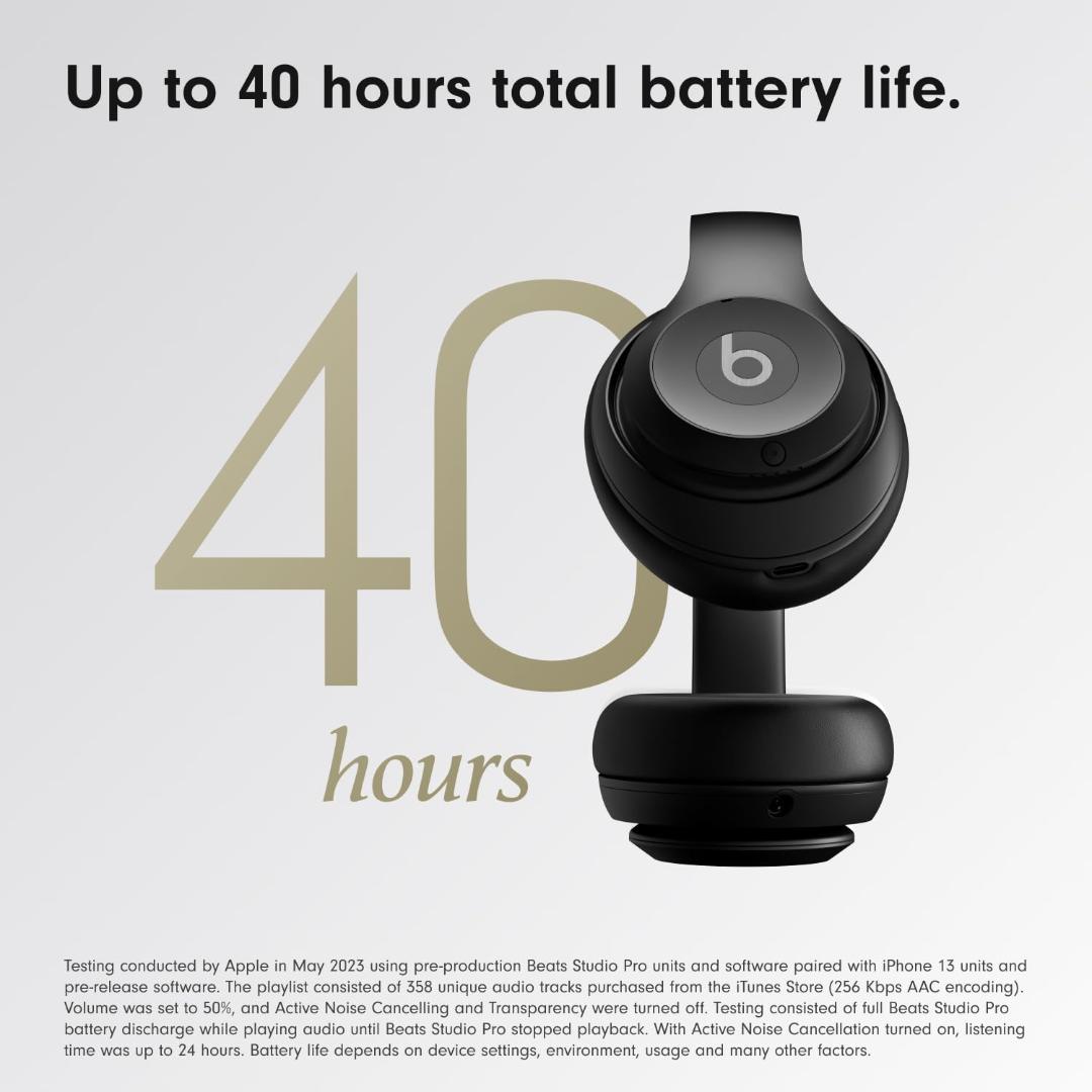 Beat's Wireless Over-Ear Headphones with Microphone - Black
