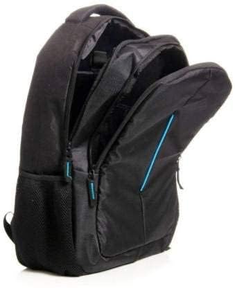 Black Laptop Backpack with Blue Accent
