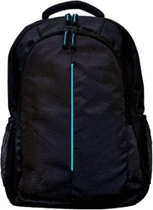 Black Laptop Backpack with Blue Accent