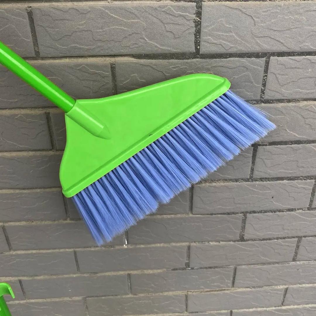 Broom and Dustpan Set with Long Handle - Green