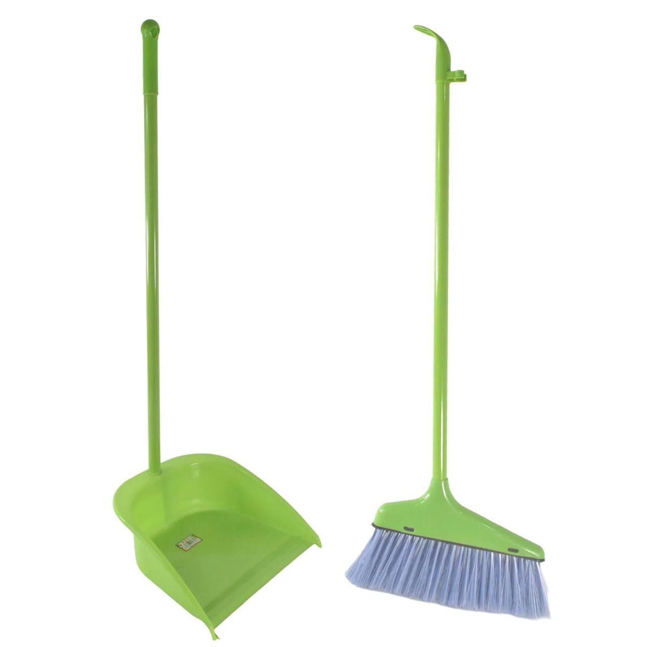 Broom and Dustpan Set with Long Handle - Green
