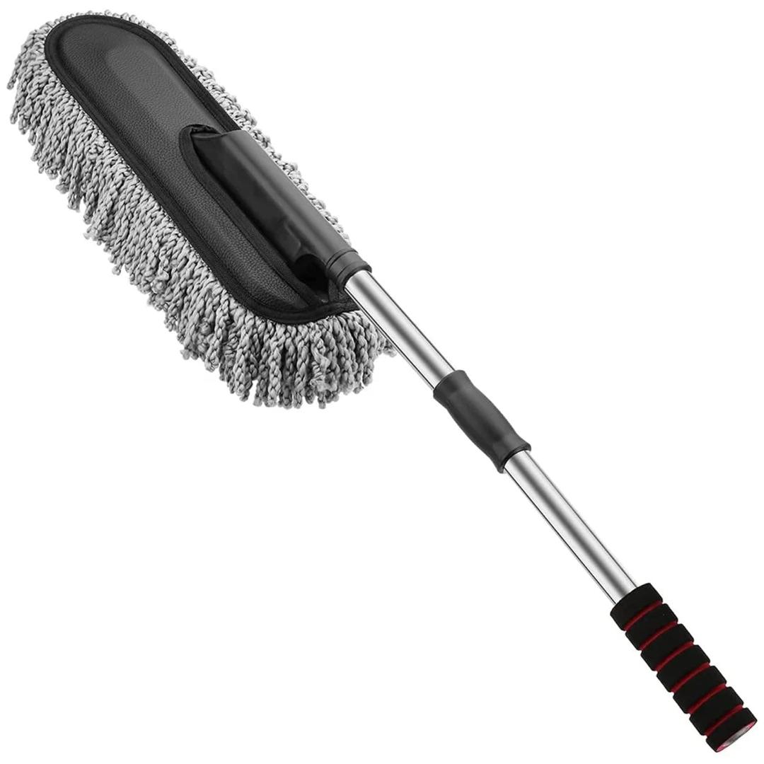 Car Duster with Long Retractable Handle & Soft Microfiber Bristles