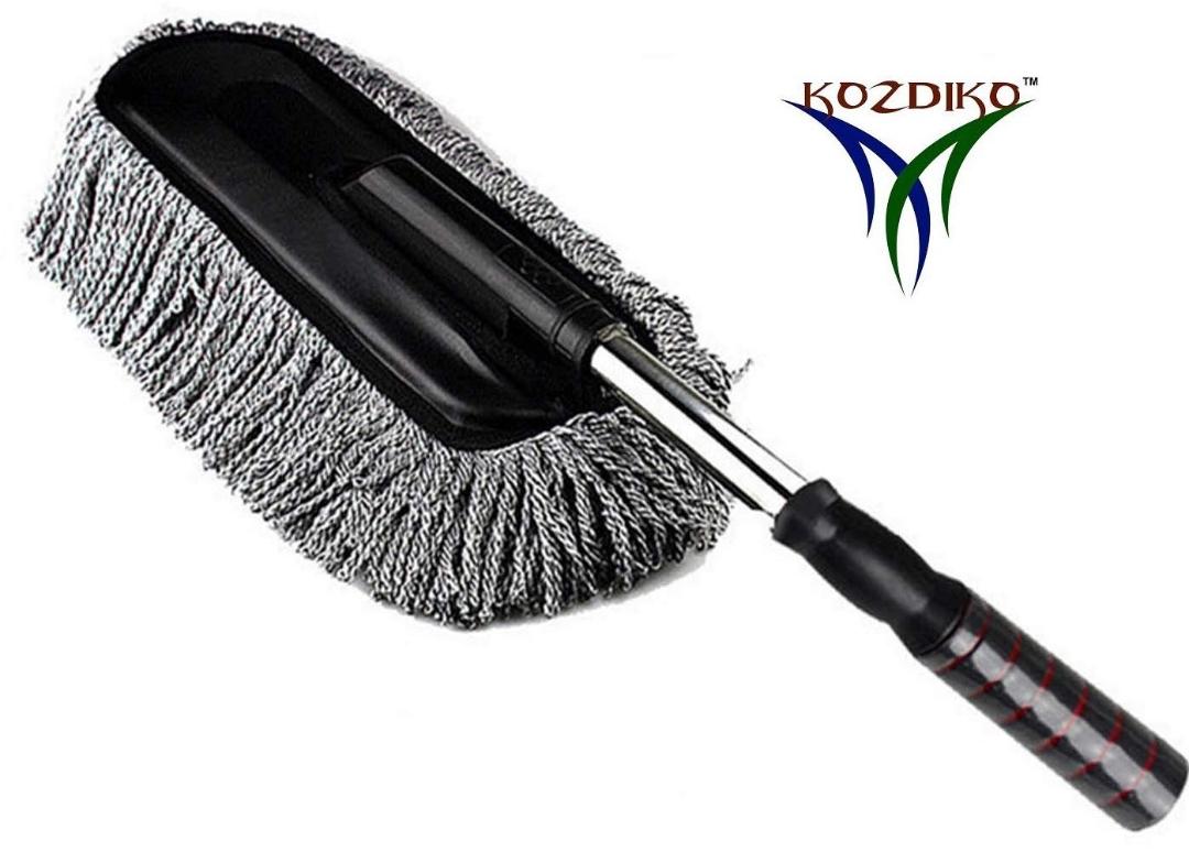 Car Duster with Long Retractable Handle & Soft Microfiber Bristles