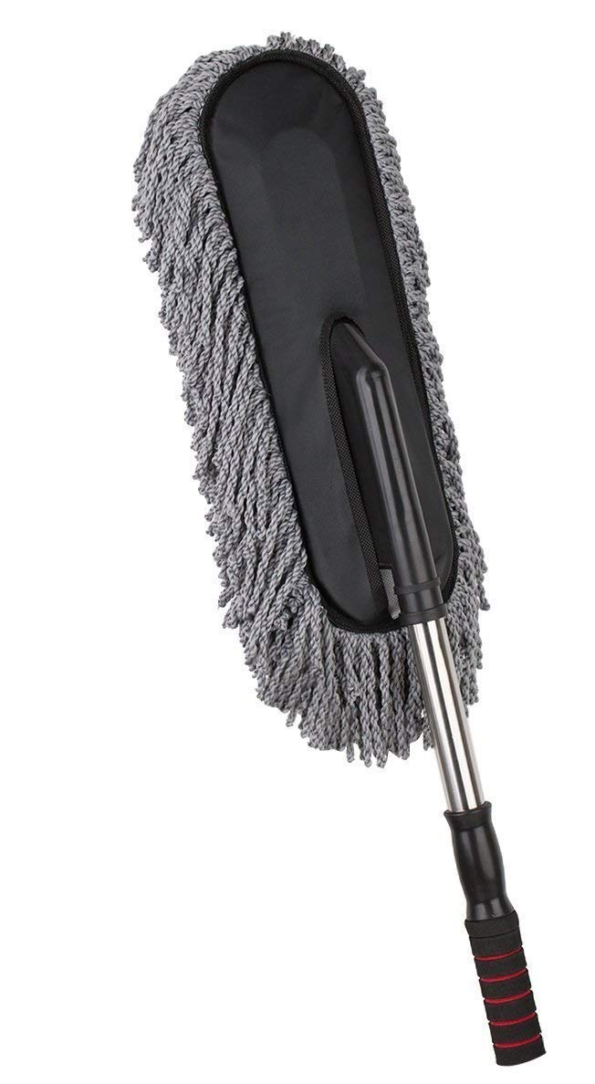 Car Duster with Long Retractable Handle & Soft Microfiber Bristles