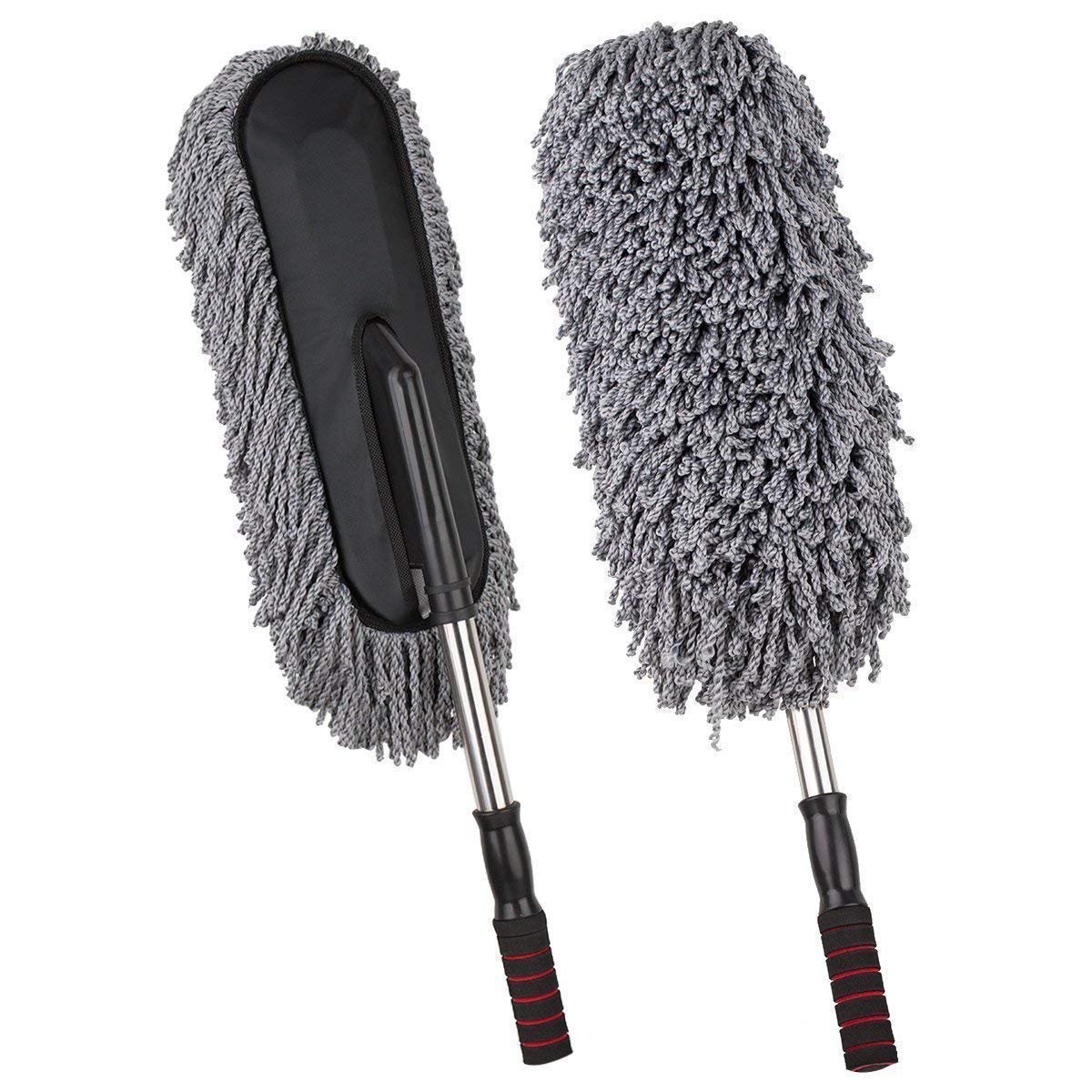 Car Duster with Long Retractable Handle & Soft Microfiber Bristles