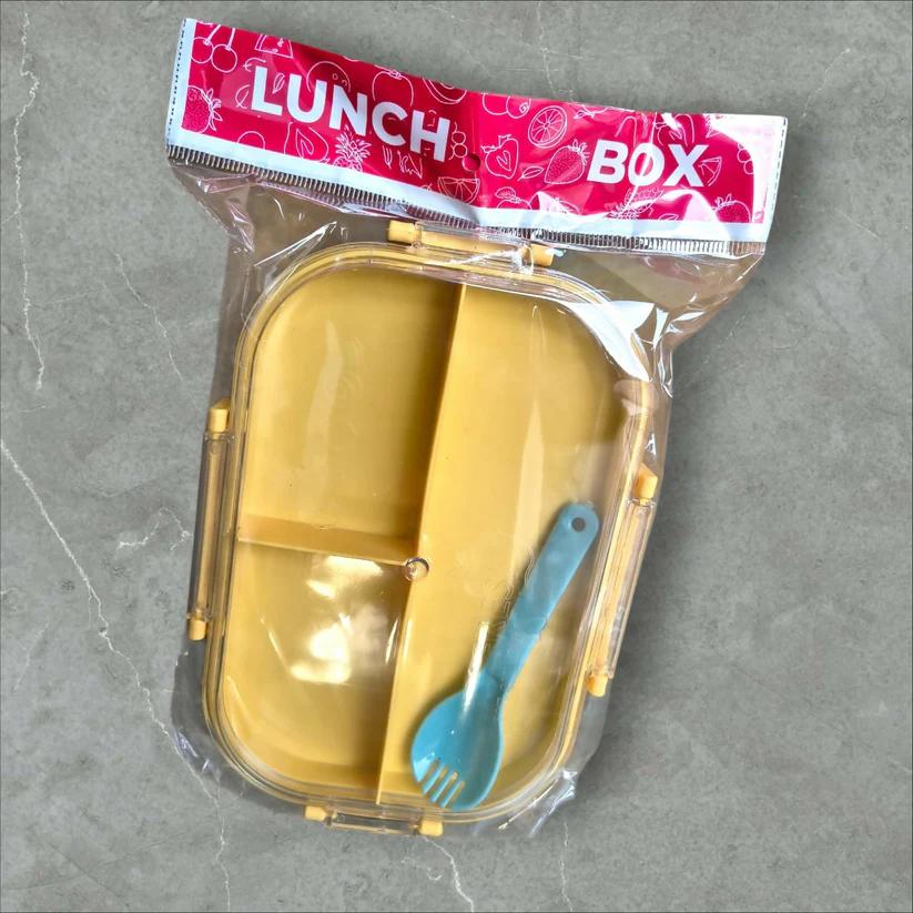Carry Fresh 3 Compartment Leakproof Lunch Box with Spoon Fork