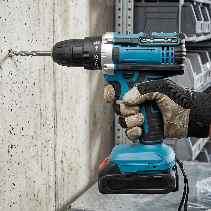 Cordless Drill Machine Tool Kit with Bits & Case - Portable Power