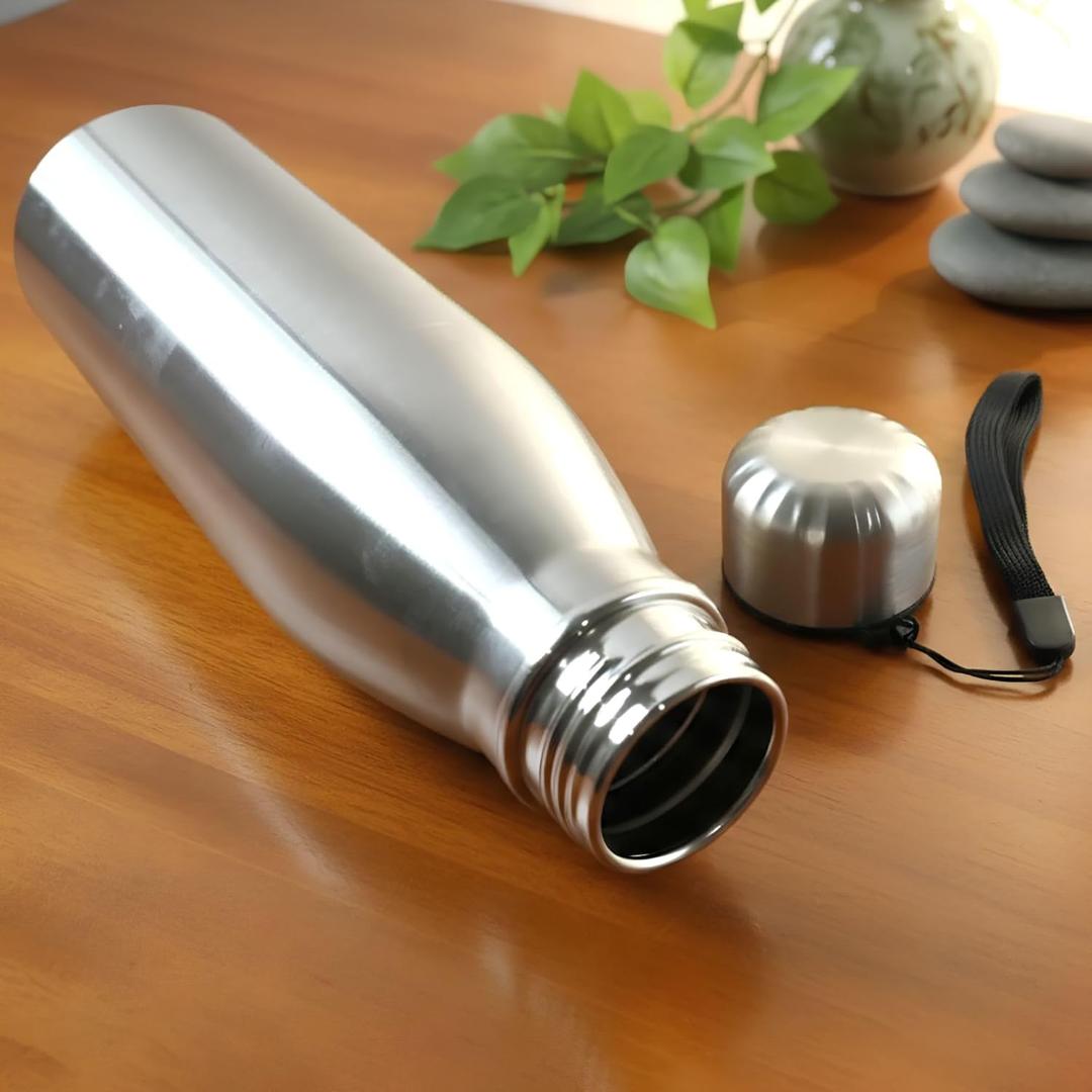DeoDap 1000 ML Stainless Steel Leakproof Water Bottle with Carry Strap