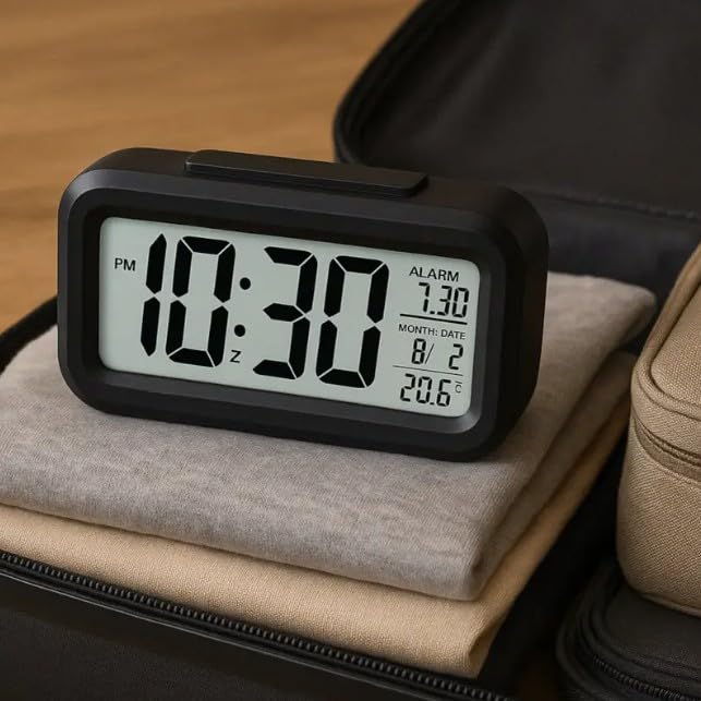 Digital LCD Alarm Clock with Backlight (1 Pc)