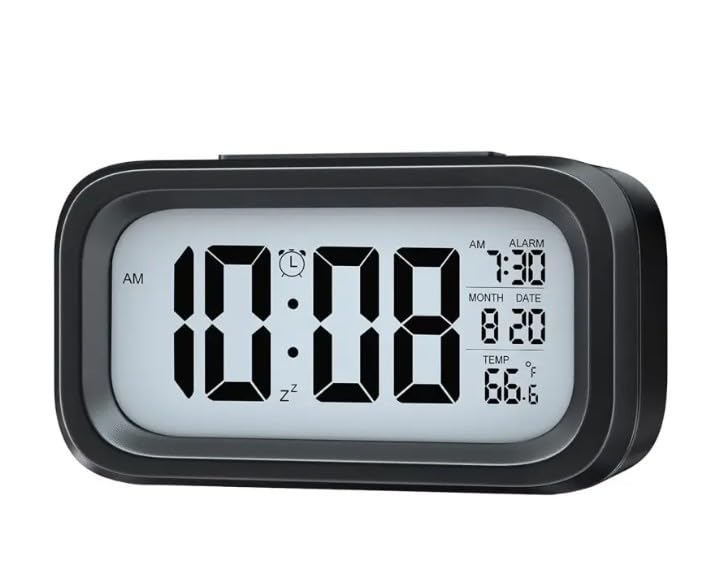 Digital LCD Alarm Clock with Backlight (1 Pc)
