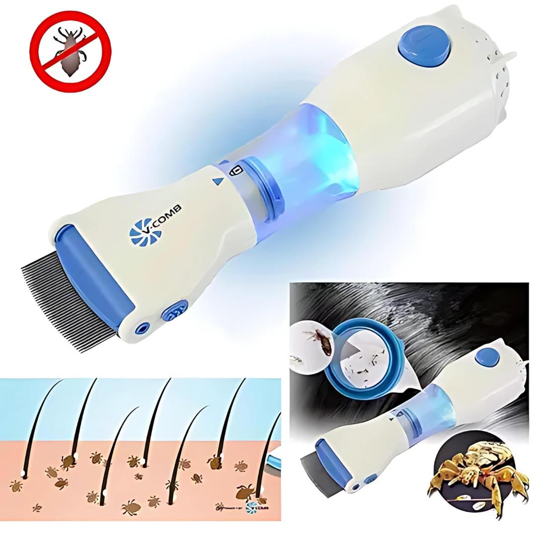 Electric Anti-Lice Vacuum Comb Set with Fine Stainless Comb