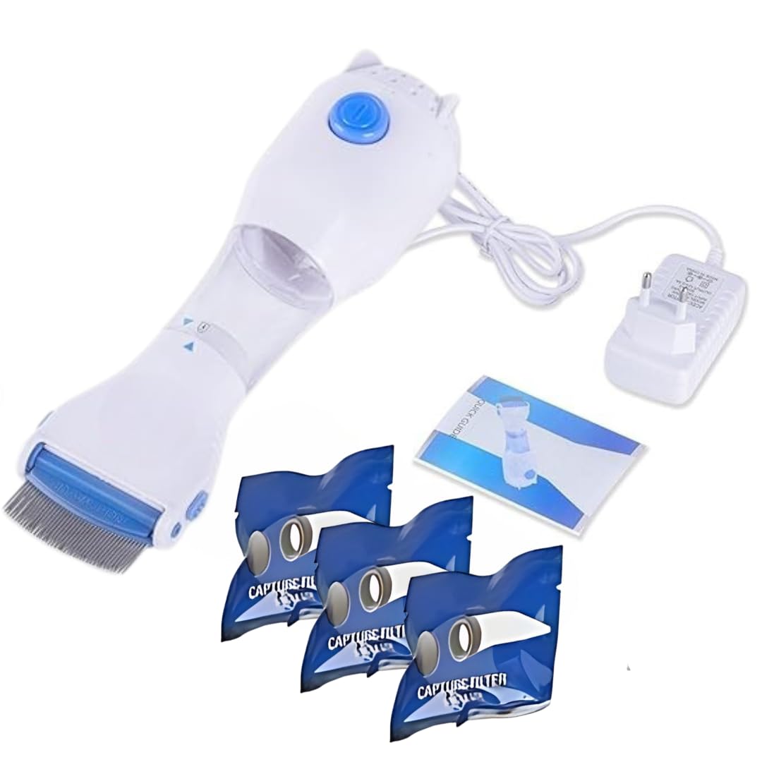 Electric Anti-Lice Vacuum Comb Set with Fine Stainless Comb