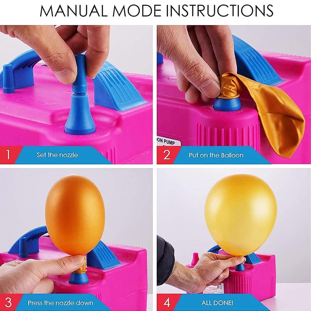 Electric Balloon Pump - Portable Dual Nozzle Air Inflator for Party Decorations