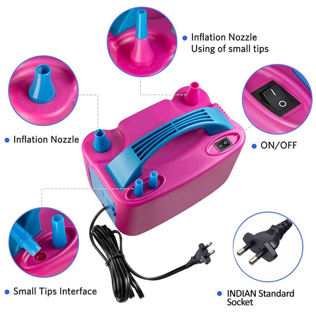 Electric Balloon Pump - Portable Dual Nozzle Air Inflator for Party Decorations
