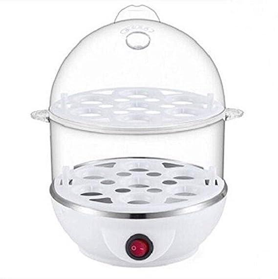 Electric Egg Boiler and Steamer - Double Layer, 14 Egg Capacity (Pink)
