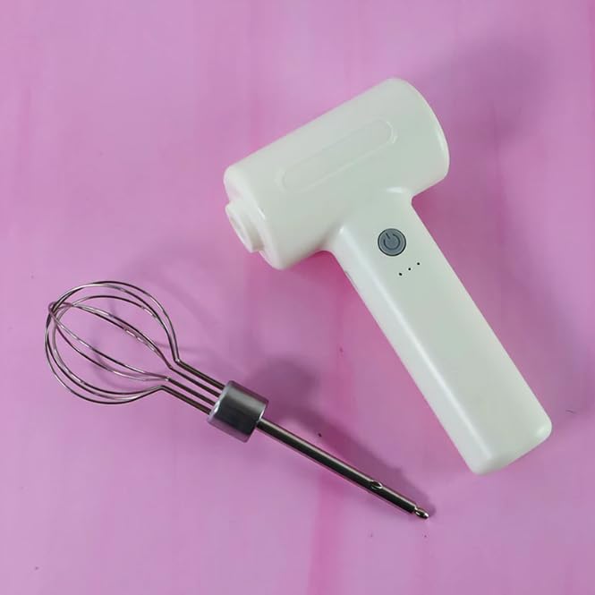 Electric Handheld Milk Frother and Whisk - Compact Kitchen Mixer with Stainless Steel Attachment
