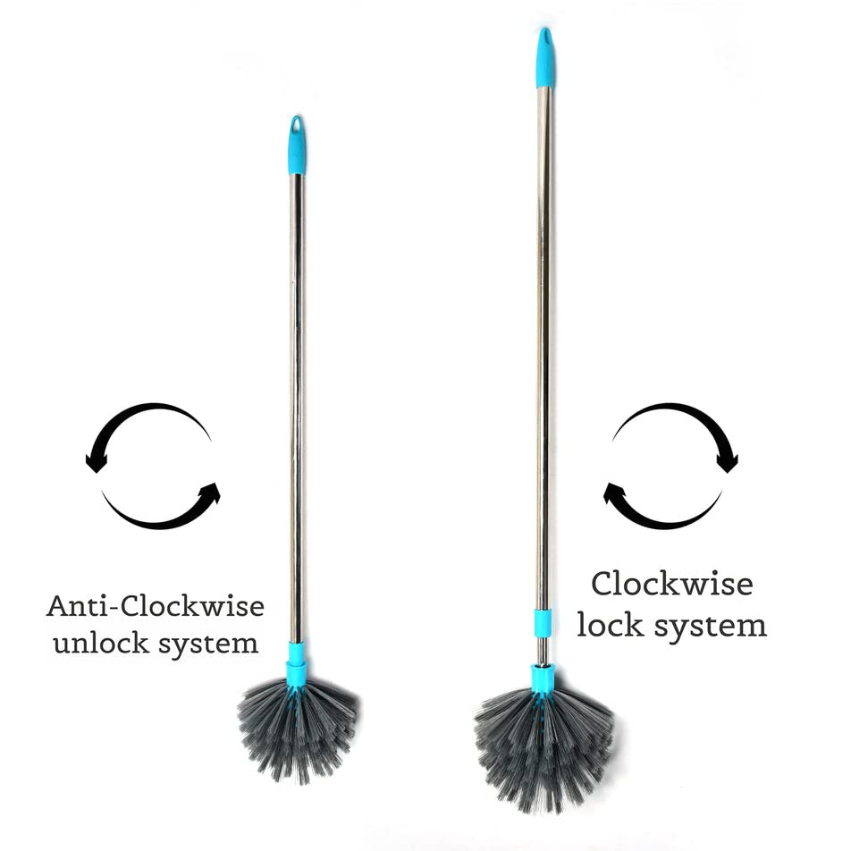 Extendable Stainless Steel Cobweb Brush for Ceiling, Lights, Fans & Home Dusting