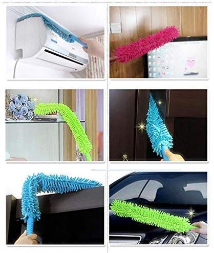 Flexible Microfiber Duster with Extendable Pole for Home Cleaning