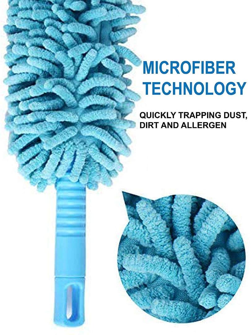Flexible Microfiber Duster with Extendable Pole for Home Cleaning